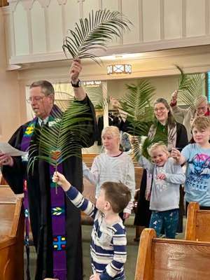 Baptism ceremony in the sanctuary.